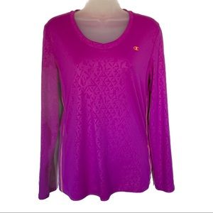 Champion Purple Patterned Long Sleeve Tee Active